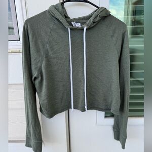 H&M Olive Green Cropped Hoodie Size S